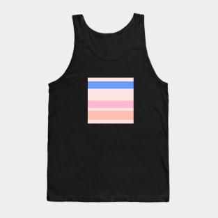 A rare adaptation of Fresh Air, Cornflower Blue, Little Girl Pink, Very Light Pink and Melon stripes. - Sociable Stripes Tank Top